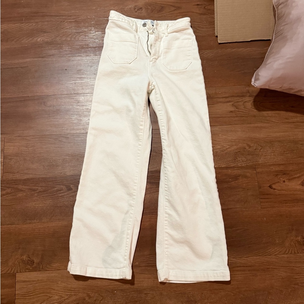 Just Black Denim brand White Women's Off-White Cropped Flare Jeans